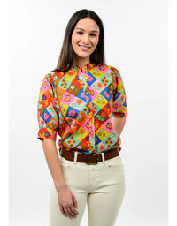Ivy Jane Block Patch Floral Top