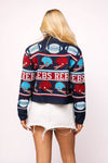 Queen of Sparkles Vintage Football Helmet Stripe Sweater