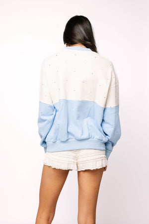 Queen of Sparkles Ole Miss Pastel Two Tone Sweatshirt (1 MEDIUM)