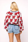 Queen of Sparkles Knit Mascot Rhinestone Cardigan