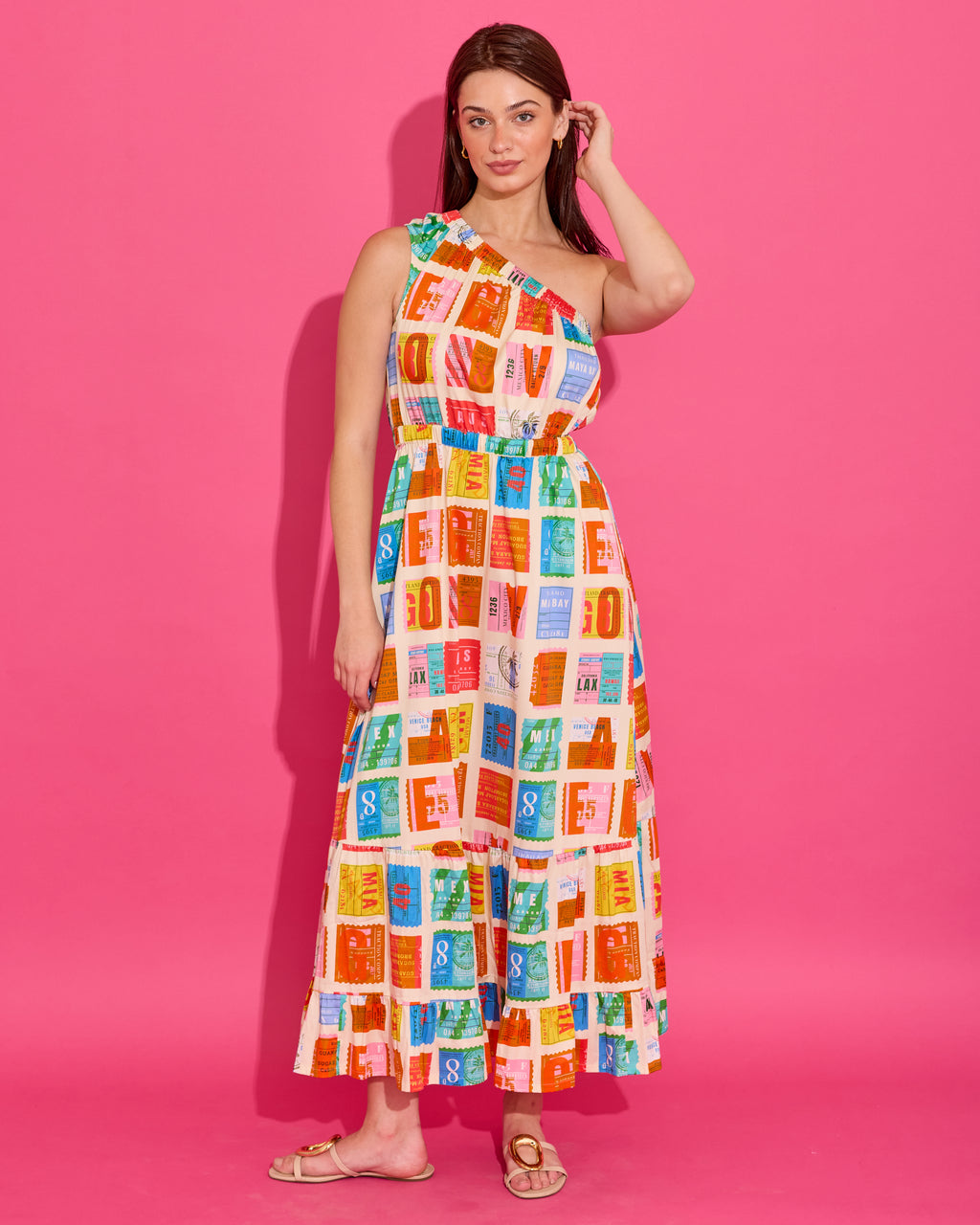 Alden Adair Addison 1-Shoulder Maxi in Voyage