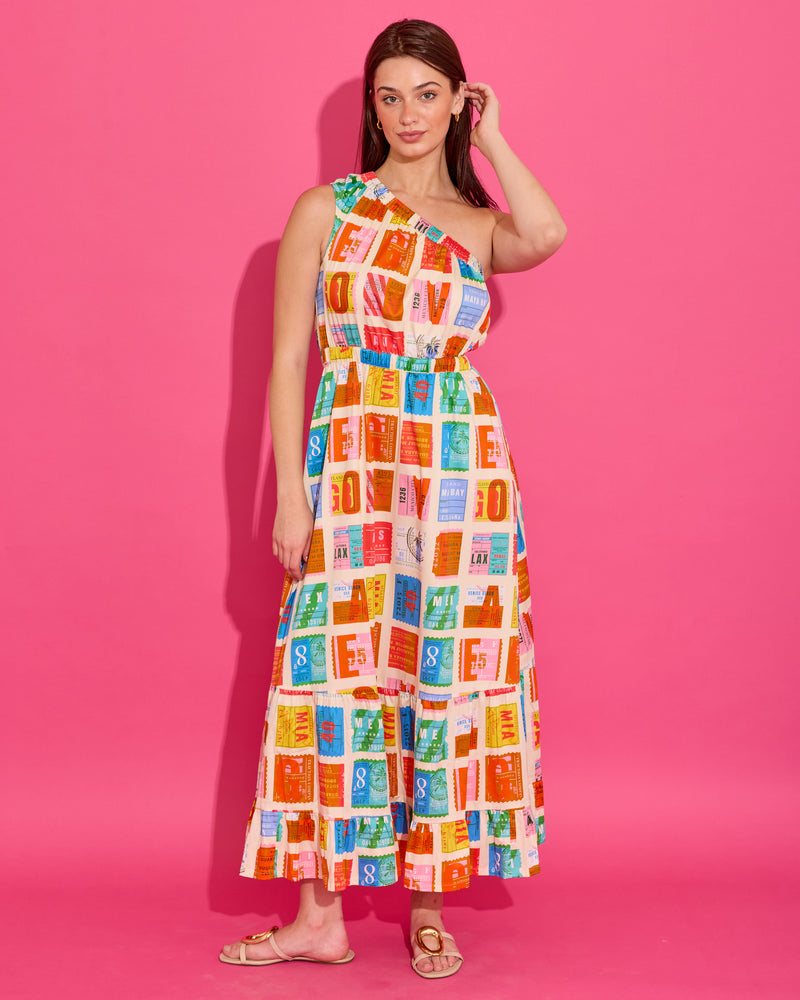 Alden Adair Addison 1-Shoulder Maxi in Voyage