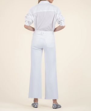 KUT Optic White Meg Wide Leg Jean