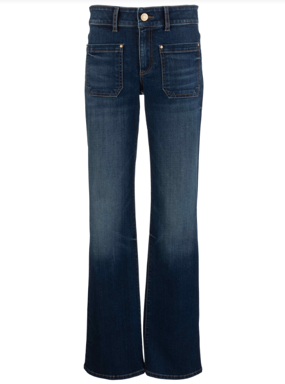 KUT | Natalie Mid Rise Flare w/ Patch Pocket Denim in Champ