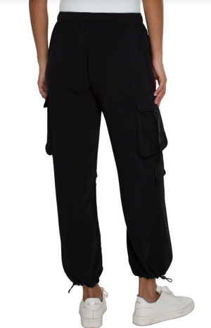 Liverpool Black Cinch Hem Pull-On Pant