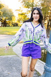 Queen of Sparkles Lavender Pearl Iris Cardigan