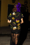 Queen of Sparkles Black Mardi Gras Icon Tee