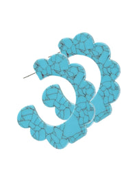 Turquoise Margo Scallop Hoop