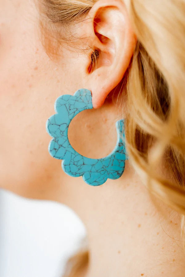 Turquoise Margo Scallop Hoop