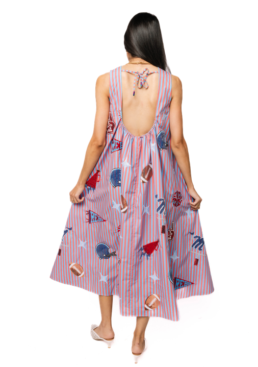 Queen of Sparkles | Ole Miss Icon Striped Midi Dress
