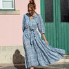 Pink Chicken Indira Pintuck Maxi in Blue Verbena