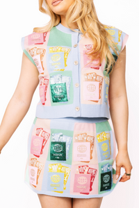 Queen of Sparkles Colorblock Passport Knit Buttondown Cardi