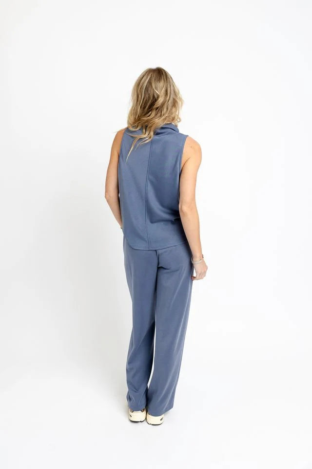 Karlie | Blue Scuba Mock Neck Set