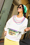 Queen of Sparkles Oversized Beads and Fanny Pack Sweatshirt