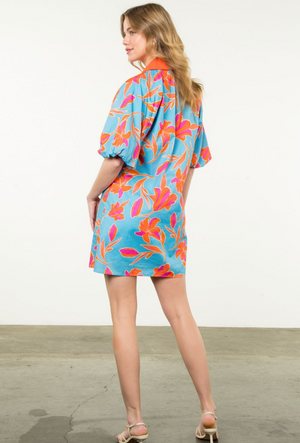 THML Collared Print Dress