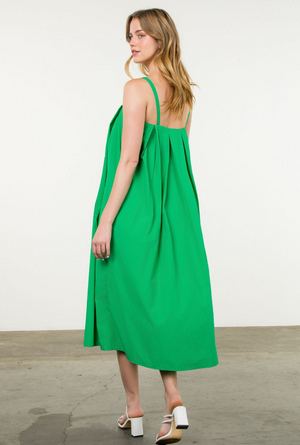 THML Solid Green Poplin Midi (1 XS)