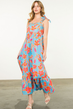 THML Tie Strap Floral Maxi