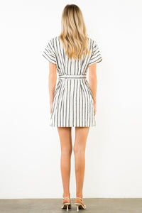 THML | Black and White Short Slv Dress