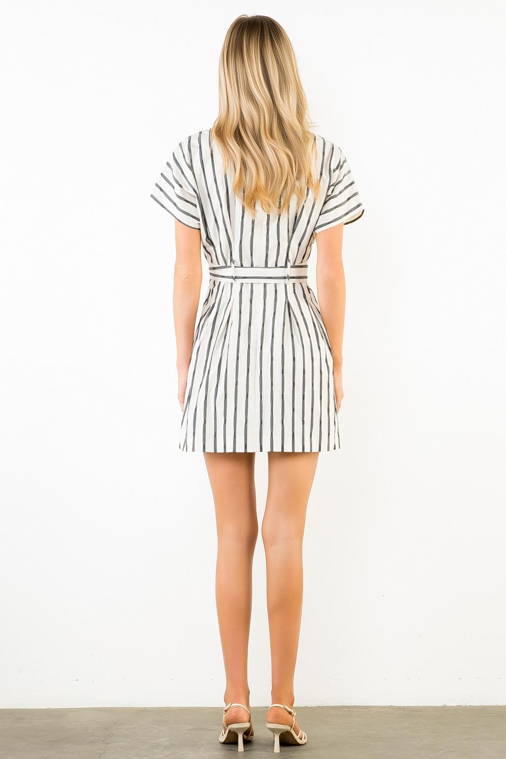 THML | Black and White Short Slv Dress