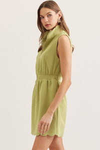 Matcha Scallop Zip Up Dress (1 MEDIUM)