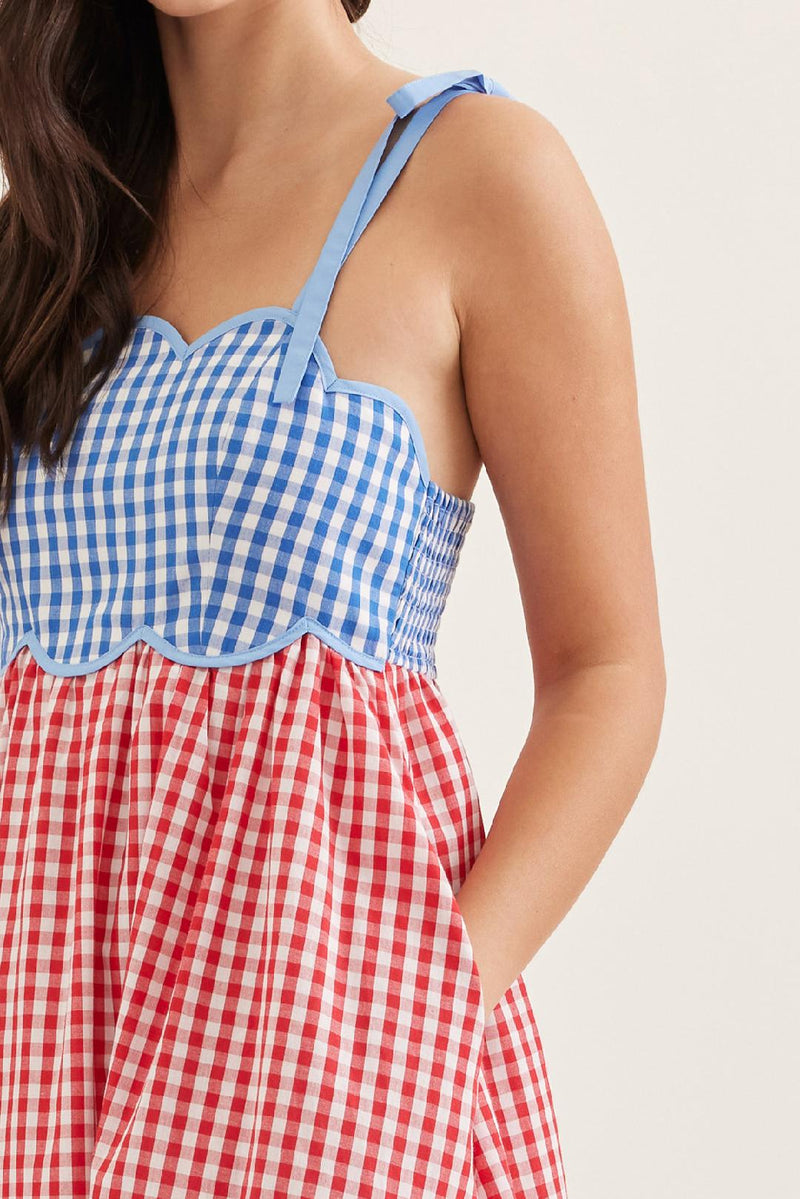 red gingham maxi dress Blue and Red Gingham Maxi Dress (1 LARGE) – Janie Rose Boutique