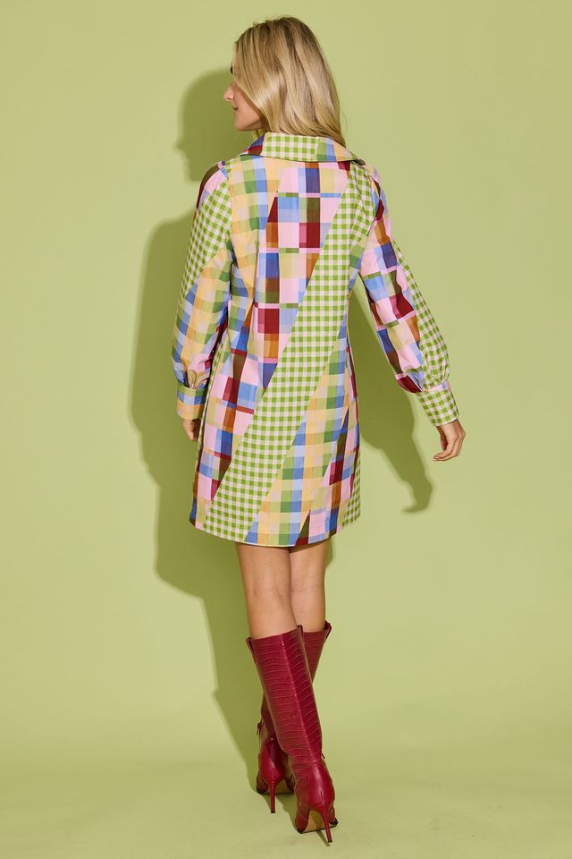 Alden Adair | Kimmy Dress in Diagonal Check