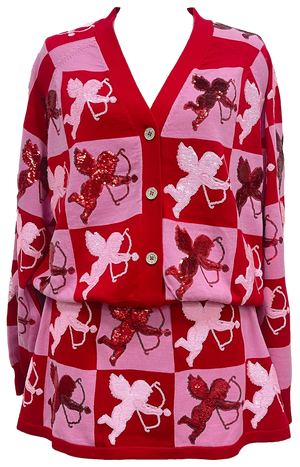 Queen of Sparkles Checkered Cupid Cardigan