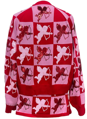 Queen of Sparkles Checkered Cupid Cardigan