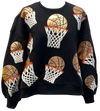 Queen of Sparkles Black Basketball Hoop Sweatshirt