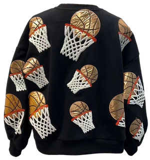 Queen of Sparkles Black Basketball Hoop Sweatshirt