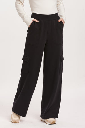 Dear John Black Crew Neck Wide Leg Pant Set