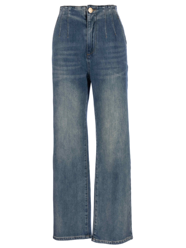 Kut Fay High Rise Ankle Straight Elastic Back Denim in Joyfully