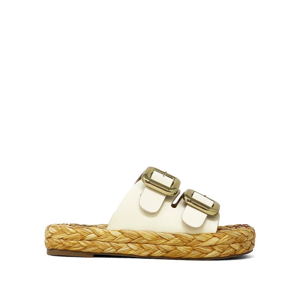 Shushop Bone Billie Buckle Strap Sandals