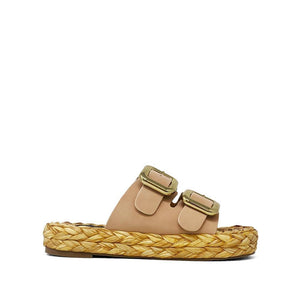 Shushop Nude Billie Buckle Strap Sandals