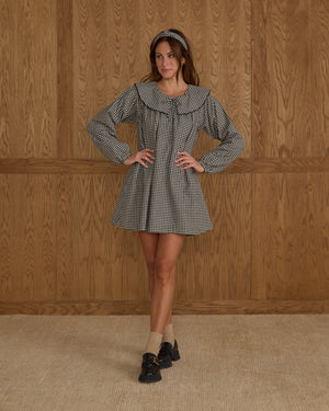 Rylee + Cru Black Gingham Collar Dress (1 MEDIUM)