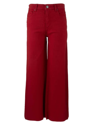Kut Meg High Rise Wide Leg in Ruby Red
