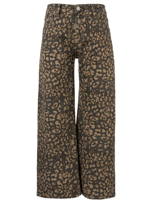Kut Meg High Rise Wide Leg in Wood Leopard
