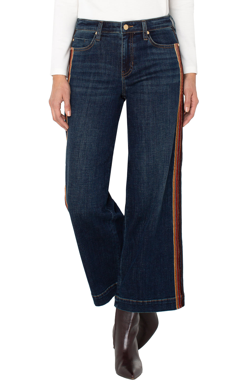 Liverpool Stride Wide Leg w/ Velvet Trim