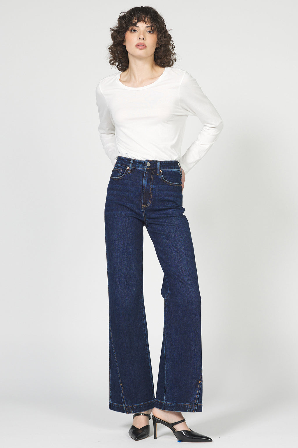 Dear John Fiona High Rise Wide Leg in Belvue Wash