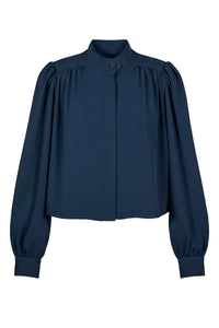 Liverpool | Oxford Navy Puff Sleeve Jacket