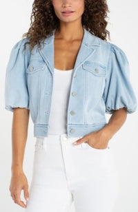 Liverpool Puff Sleeve Cropped Jacket