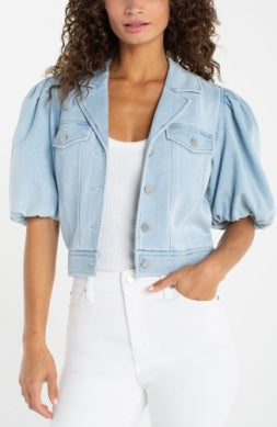 Liverpool Puff Sleeve Cropped Jacket