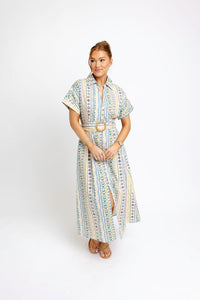 Karlie | French Cottage Floral Maxi Dress w/ Belt