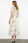 THML Cream Floral Puff Sleeve Maxi Dress