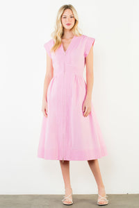 THML | Pink Short SLv Zip Up Dress (1 XS)