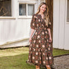 Pink Chicken Pintucked Indria Maxi Dress in Navy Harvest