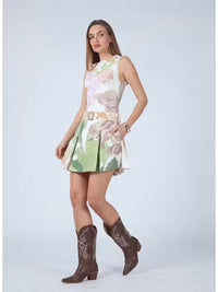 Olive Buckle Belt Mini Dress